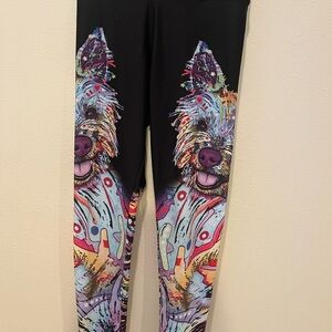 Black and Blue Artistic Print Leggings